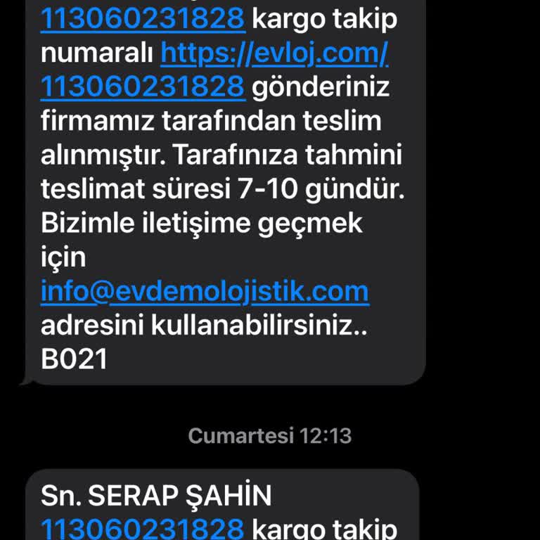 Evdemo Lojistik Siparişim Teslim Edilmedi