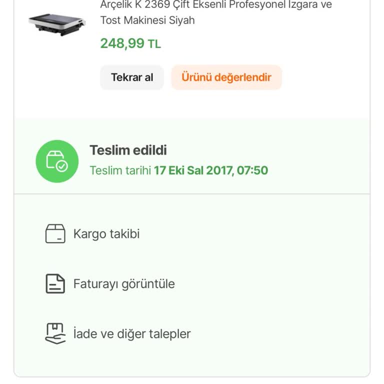 Arçelik K 2369 Tost Makinesi Izgarası Bulamıyorum.