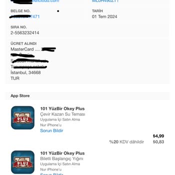 101 Okey Plus İzinsiz Para Çekme