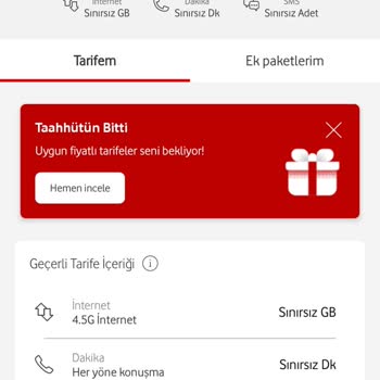 Vodafone Taahhüt Aşımı Fahiş Fiyatlandırması