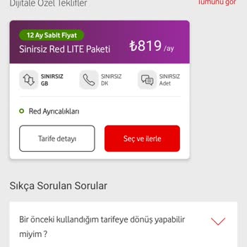 Vodafone Taahhüt Aşımı Fahiş Fiyatlandırması