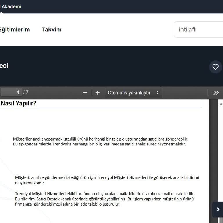 Trendyol Satıcısı Olarak Ürünü Analize Çekme Hakkını Kullanamama