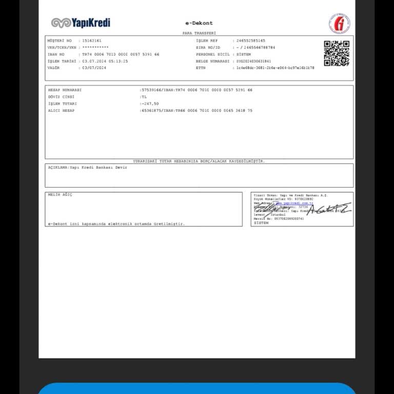 Yapı Kredi Bankası Devir Ücreti Kesti