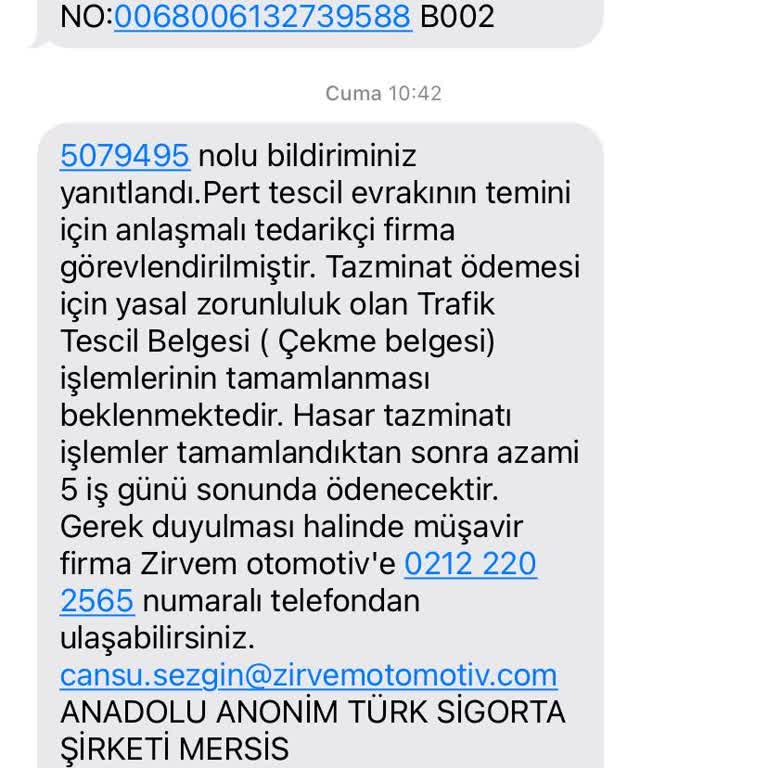 Anadolu Sigorta Pert Araç Kasko Ödemesi Sürecini Uzatıyor