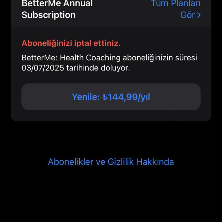 Betterme Para İadesi İstiyorum!