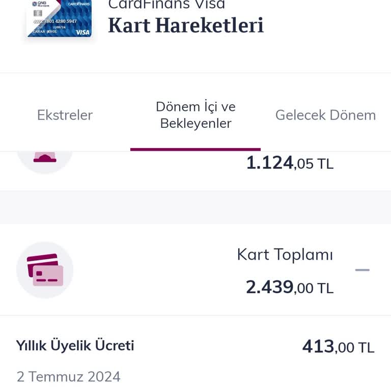 QNB Finansbank Yıllık Üyelik Ücreti