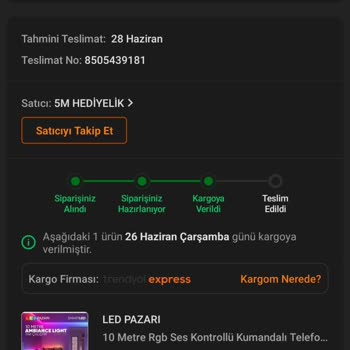 Trendyol Ekspress Ürünümü 2 Ürünümü Teslim Etmiyor