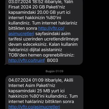 Vodafone Tarife Aşım (durduk Yere)