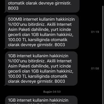 Vodafone Tarife Aşım (durduk Yere)