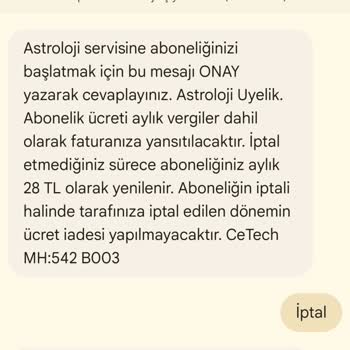 Vodafone Astroloji Paketi İptali