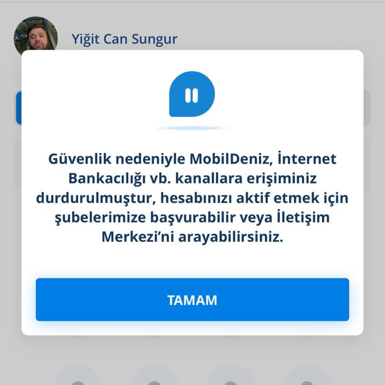 Denizbank Mobil Bankacılığa Giriş Blokesi