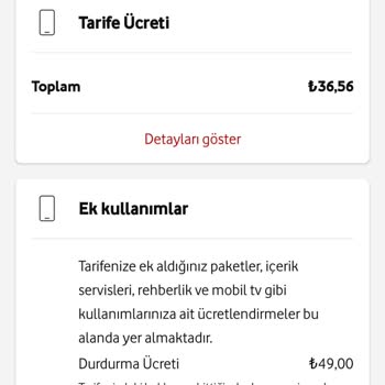 Vodafone Ek Paket Ücreti