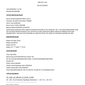 DemirDöküm Klima Soğutmuyor Ve Servis Desteği Eksik