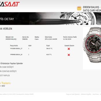 Ersa Saat Servis Hayal Kırıklığı