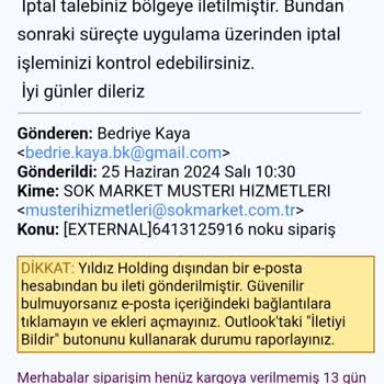 Şok Market Ürün Kargo Ve İade Sorunu