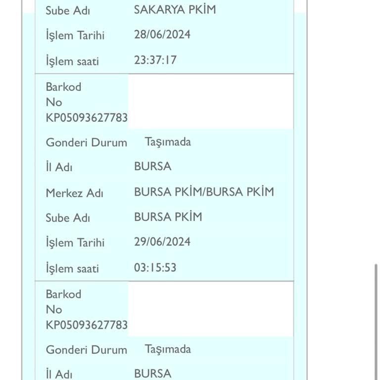 PTT Kargo Dağıtıma Çıkarmayan PTT Şubesi