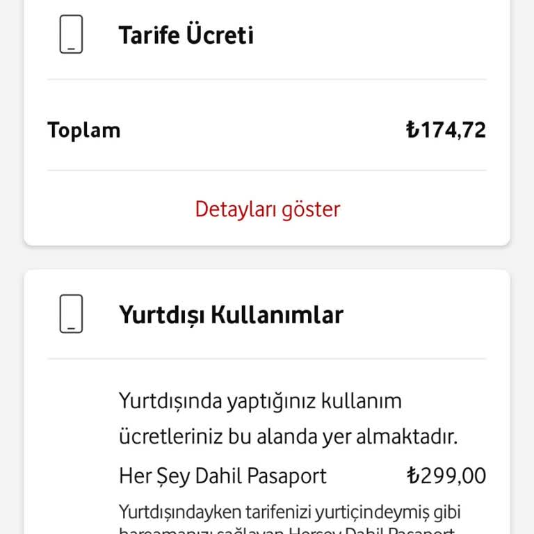 Vodafone Yurt Dışı Yanlış Ücretlendirmesi