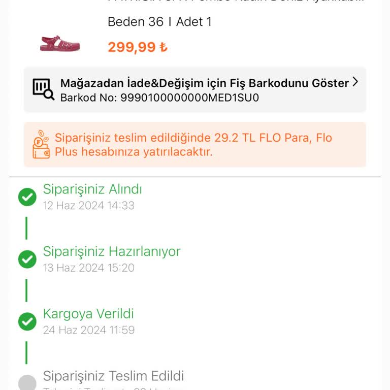 FLO Ayakkabı FLO Gelmeyen Sipariş