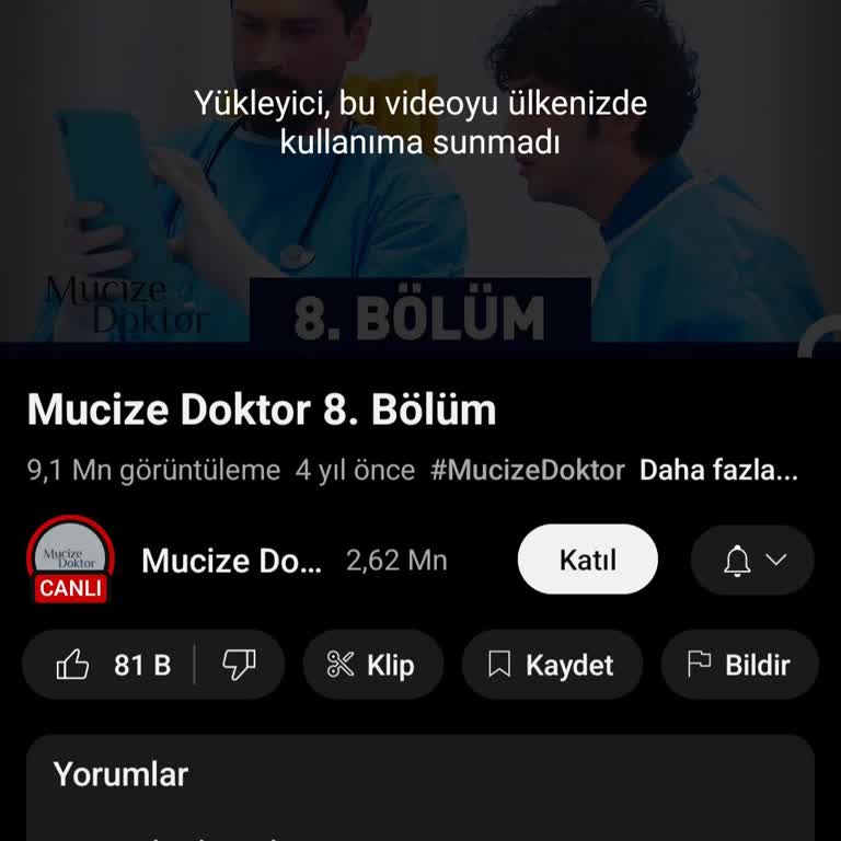 Youtube.com Daki Mucize Doktor Dizisini İzleyemiyorum.