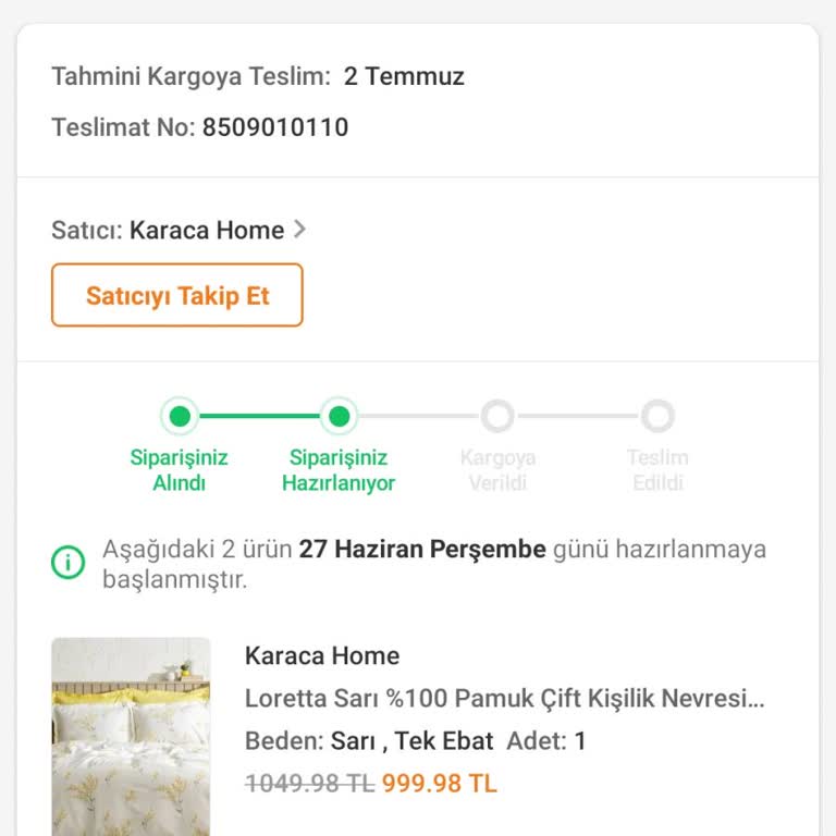 Karaca Home Siparişim Gönderilmiyor. Acilen İstiyorum.