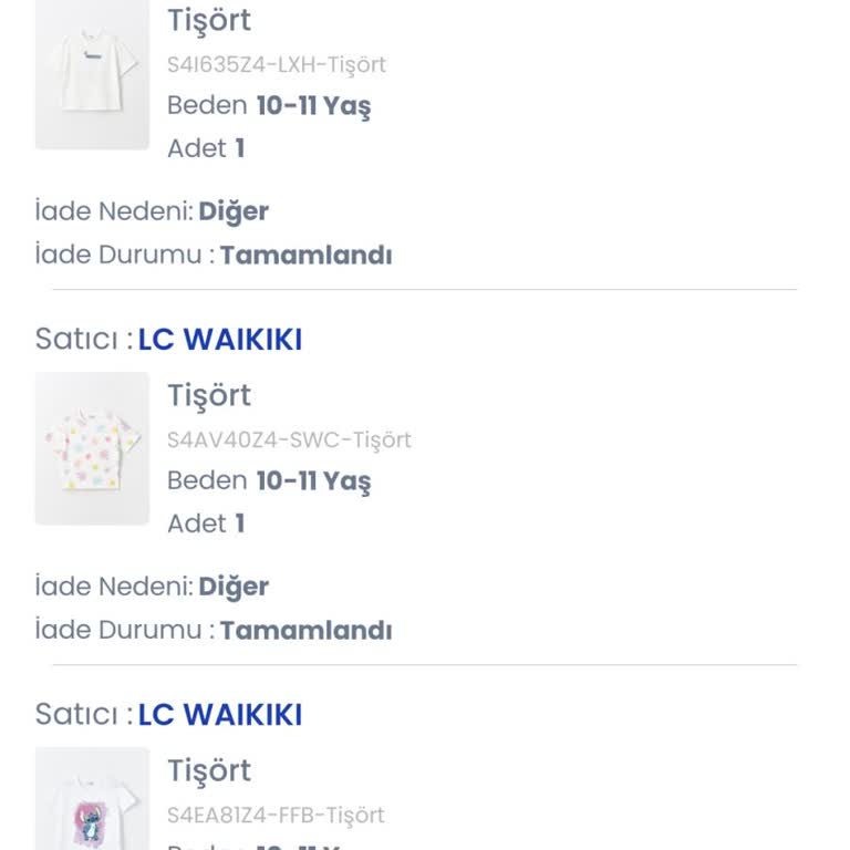 LC Waikiki Bilgilendirme Yapılmadan Kargo Tarafından Ürünlerimin İade Edilmesi