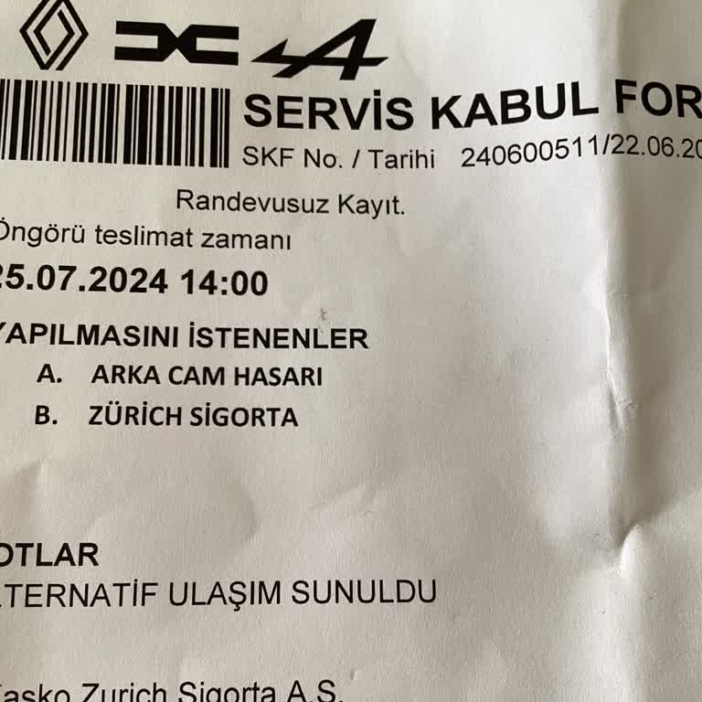 Ermat Otomotiv Renault Ermat Servisi Hasar Bölümü İlgisizliği