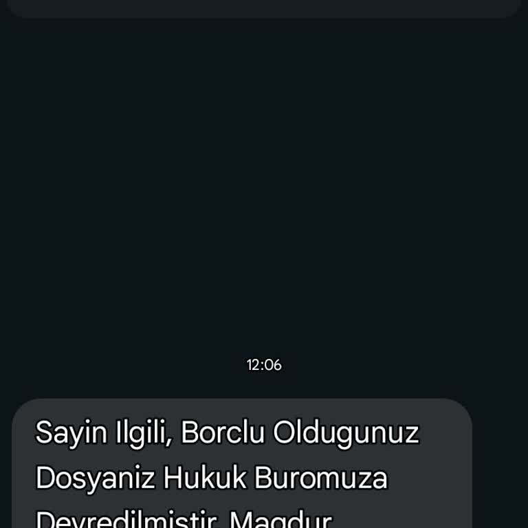 A.RAHMANSEN (SMS) A. Rahmansen Adlı Hesaptan Dava Devredilmiştir Mesajı