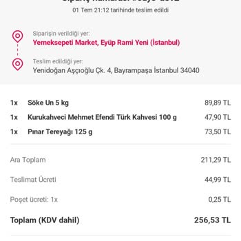 Yemeksepeti Küflü Ürün Değişimi