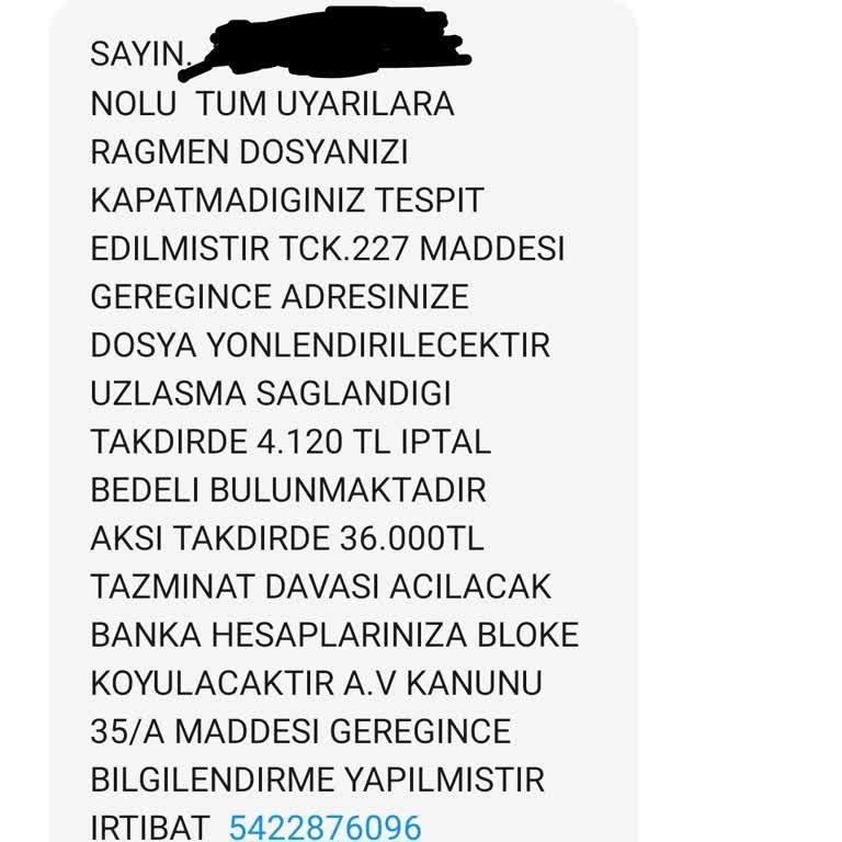 NSMARABULCK (SMS) Hukuk Bürosu SMS Mesaj Aldatma Yalanı