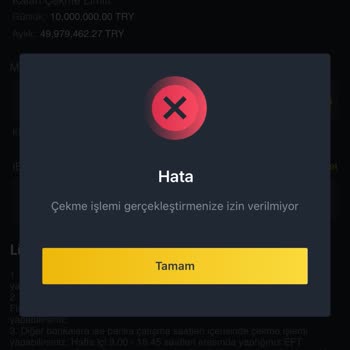 Binance TR Çekme İşlemi Gerçekleştirmenize İzin Verilmiyor