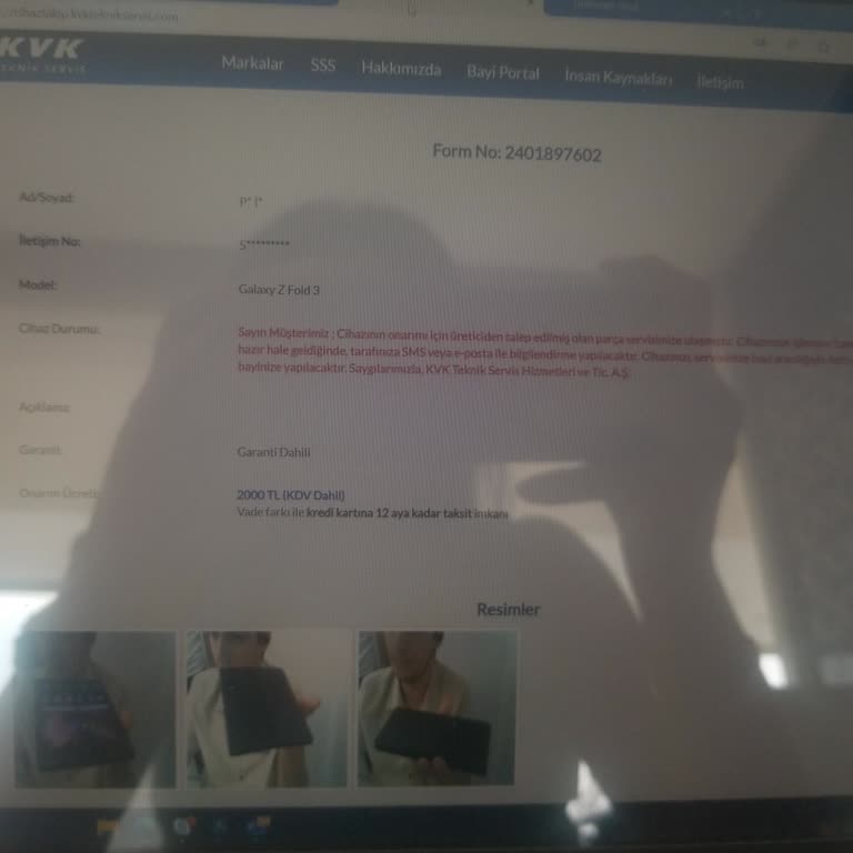 Samsung Telefon Z Fold 3 Servis Ücretlendirmesi!