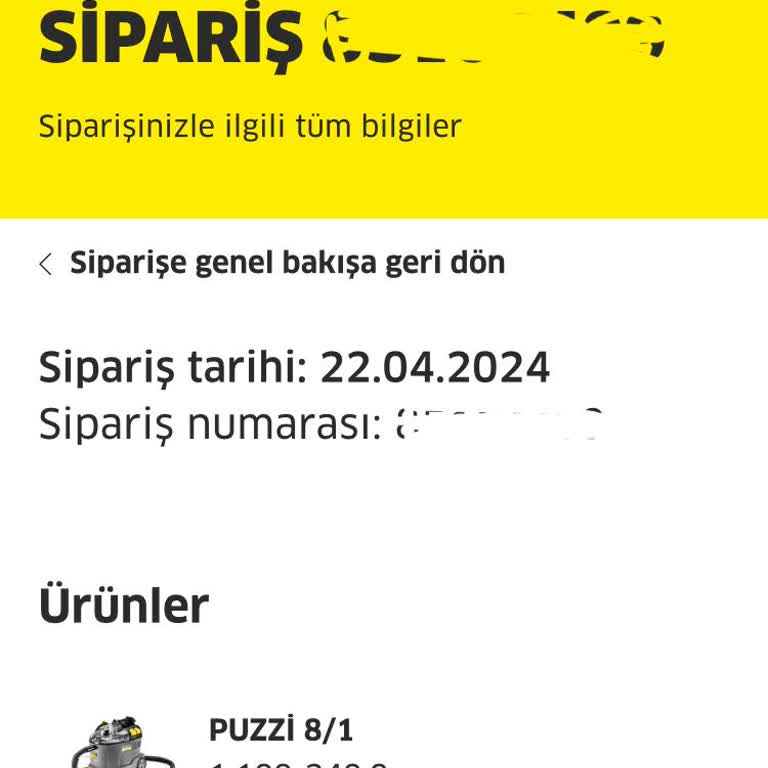 Karcher Online Store Üzerinden Alınan Ürün Gönderilmedi