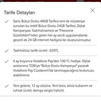 Vodafone Eksik İnternet Paketleri Ve Yanlış İçerik Bilgilendirmesi