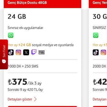 Vodafone Eksik İnternet Paketleri Ve Yanlış İçerik Bilgilendirmesi