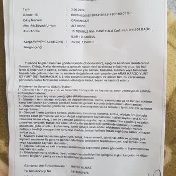 Aras Kargo İade Gelen Kırık Kargo