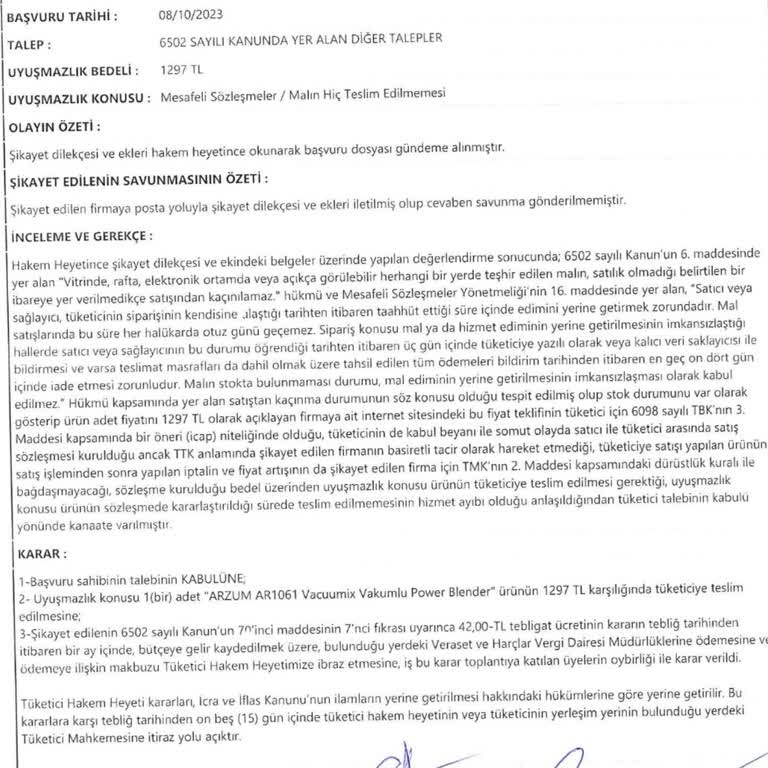 Tüketici Hakem Heyeti Kararını Hiçe Sayan Media Markt!