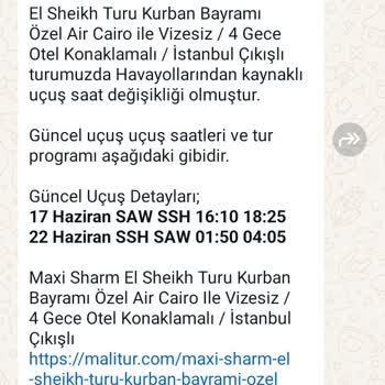 Malı Tur Ve Air Cairo Pişmanlıktır