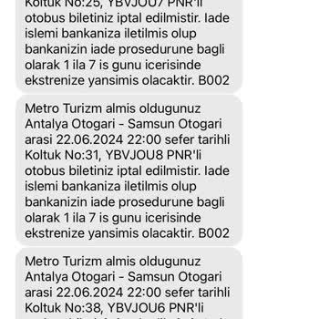 Obilet Firmasının Para İademi Yapmaması