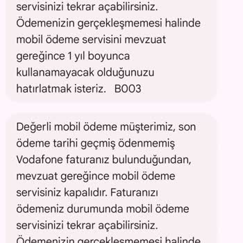 Vodafone Mobil Ödeme Açılmıyor