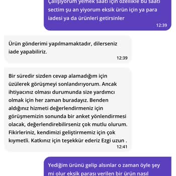 Getiryemekten Söylediğim 2 Ürün Eksik Geldi Ve İlgilenilmedi.