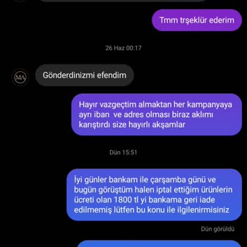 Moda.alinaa (Instagram) Yanlış Adres Sorunu Ve Ücret İadesi Hakkında Şikayet