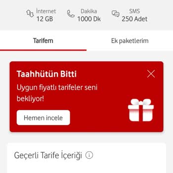 Vodafone Yanlış Tarife Seçimi