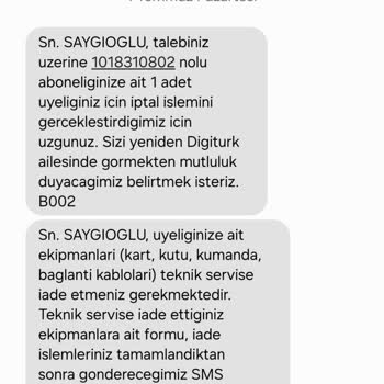 Digiturk İnternet Paketimin Süresinden Önce İptal Edilmesi