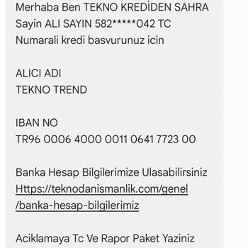 Tekno Danışmanlık Tekno Kredi Şirketi İle Yaşadığım Olumsuz Deneyim
