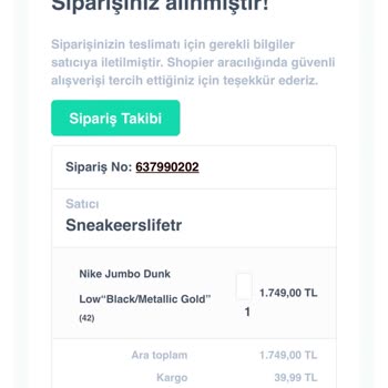 Shopier Tarafından İademin Gerçekleşmesini İstiyorum