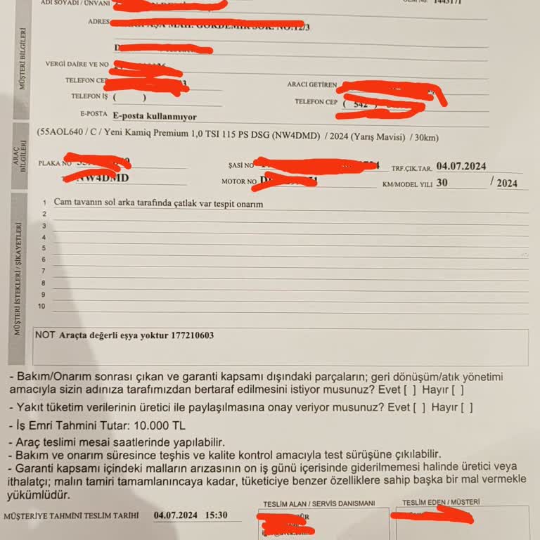 Skoda Kamiq 0 Araç Panoramik Cam Tavan Çatlağı!