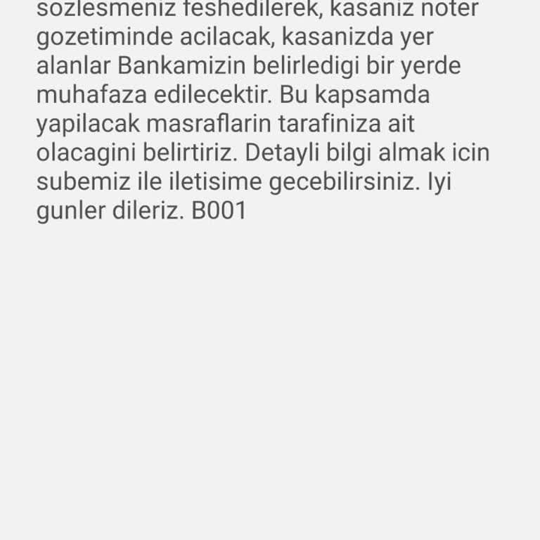Yapı Kredi Bankası Kasa Kapatma İle İlgili Şikayet