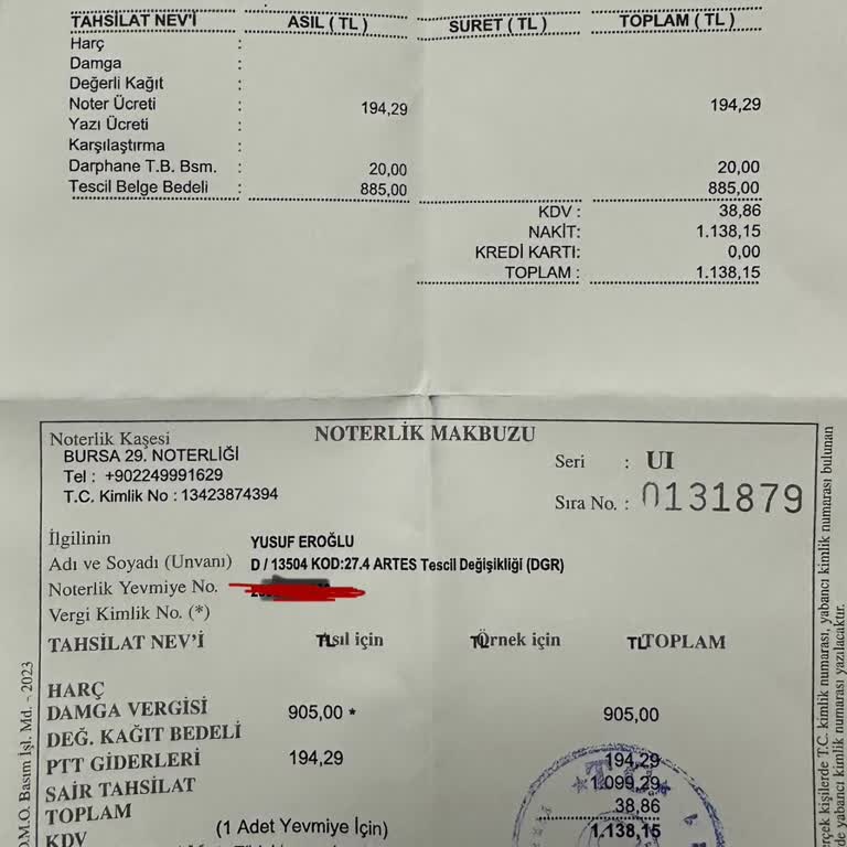 CFMOTO Renk Değişikliği İçin Noter Ücreti