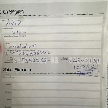 Electrolux Buzdolabımın 2 Senede Çok Kere Arıza Vermesi Ve Sürecin Uzaması Mağdur