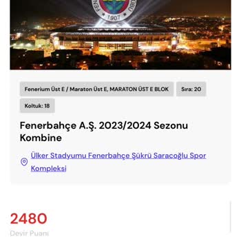 Passolig 24-25 Sezonu Fenerbahçe Kombine Rezervasyonum Görünmüyor.